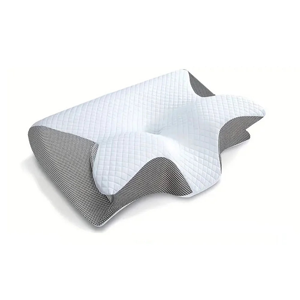Oreiller Cervical Ergonomique à Mémoire de Forme RelaxConfort - 2 en 1 pour Soulager les Douleurs Cervicales - Rynova