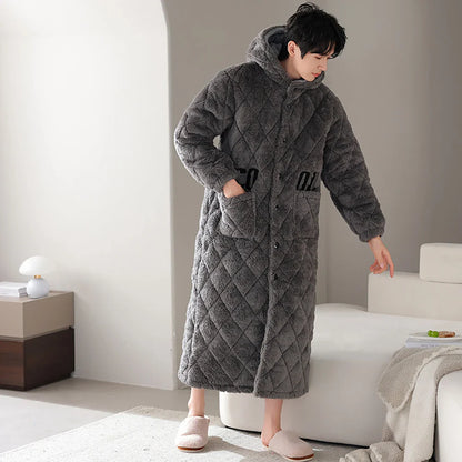 ChaleurDouce – Peignoir à Capuche 3 Couches pour Homme - Rynova