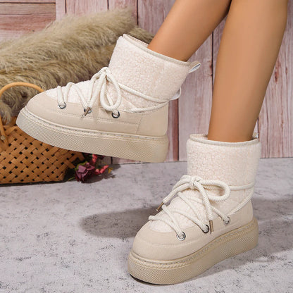 HiverChic - Bottes courtes en laine confortables et antidérapantes - Rynova