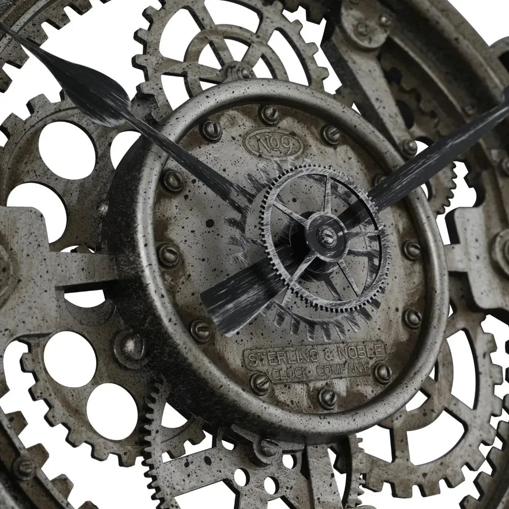 Horloge MétalGear – Design Industriel avec Chiffres Arabes et Engrenages Mobiles - Rynova