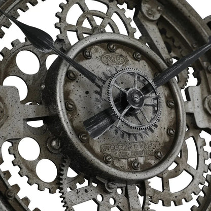 Horloge MétalGear – Design Industriel avec Chiffres Arabes et Engrenages Mobiles - Rynova