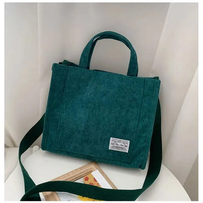 VeloutéTendance – Sac Fourre-Tout Femme en Velours Côtelé Compact et Élégant - Rynova