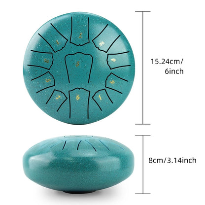 Zéphyr - Mini Tambour à Langue en Acier 6 Pouces, 11 Notes pour Yoga et Méditation - Rynova