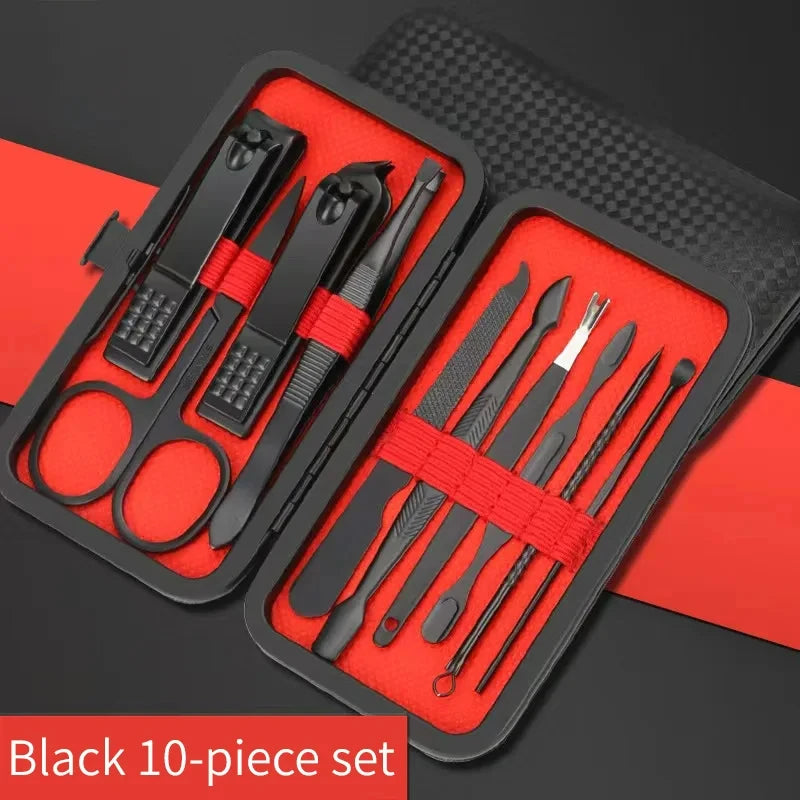 KitManucurePro - Trousse de Coupe-Ongles Professionnelle 7-24pcs Ultra-Affûtée pour Hommes et Femmes - Soins Solides de Pédicure - Rynova