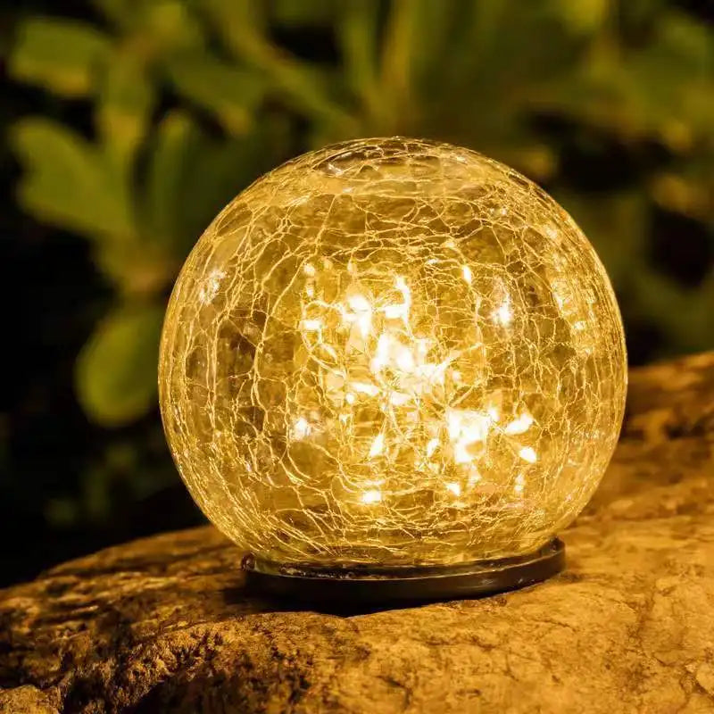 LumiGlobe – Lampe Solaire Boule Craquelée pour Extérieur - Rynova