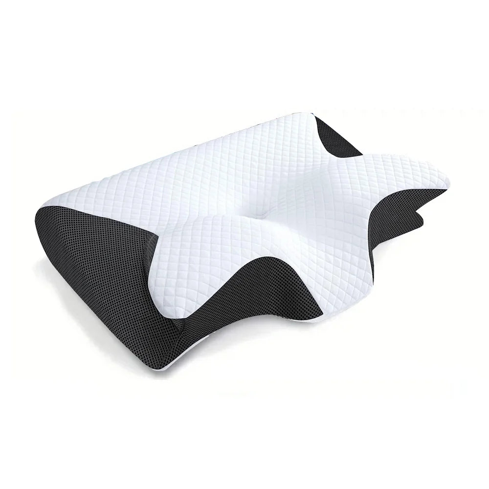 Oreiller Cervical Ergonomique à Mémoire de Forme RelaxConfort - 2 en 1 pour Soulager les Douleurs Cervicales - Rynova