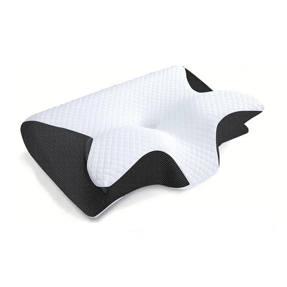 Oreiller Cervical Ergonomique à Mémoire de Forme RelaxConfort - 2 en 1 pour Soulager les Douleurs Cervicales - Rynova