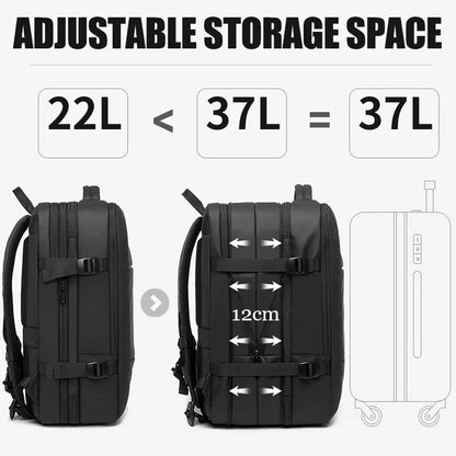 Sac à Dos de Voyage BANGE Pro – Grand Sac Étanche avec Port USB, Extensible, Capacité 17.3 pouces, Sac à Dos d’Affaires pour Homme - Rynova