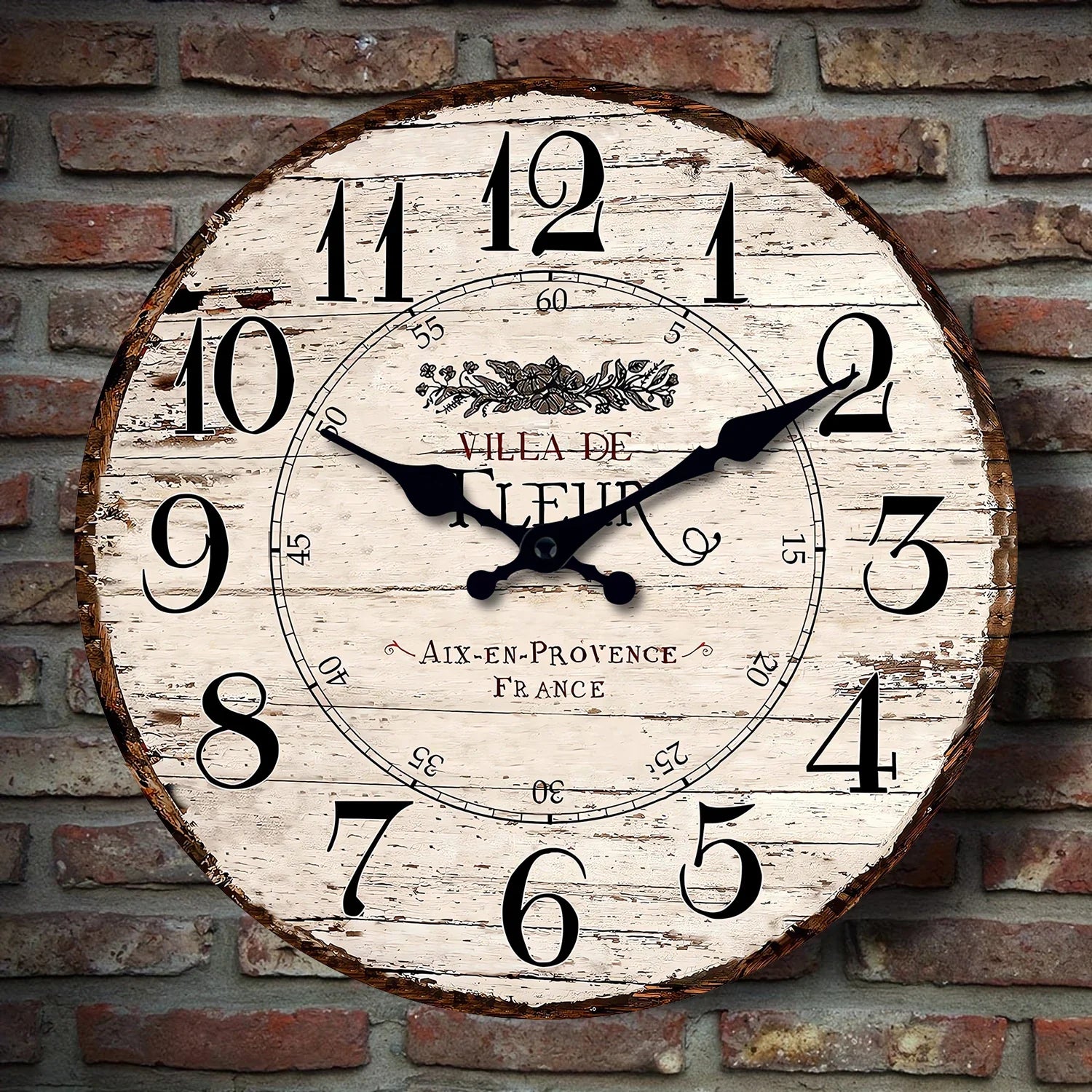 Horloge Murale Silencieuse CharmRustic – Finition Vintage en Bois, Sans Tic-Tac - Rynova