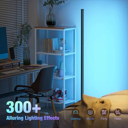 LumiAmbiance - Lampadaire LED RGB avec Sync Musique et 16 Millions de Couleurs
