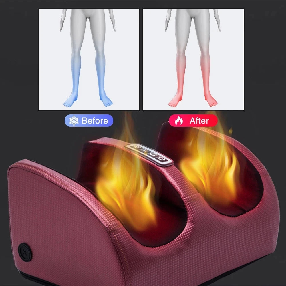 Massage Élite - Massager Électrique de Pieds Shiatsu avec Fonction Chauffante - Rynova