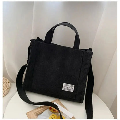 VeloutéTendance – Sac Fourre-Tout Femme en Velours Côtelé Compact et Élégant - Rynova