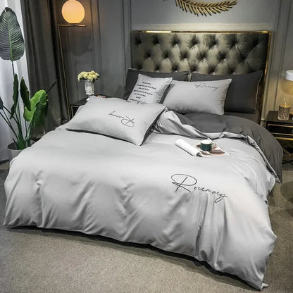 EmbroiLuxe - Housse de Couette Élégante en Tissu Premium - Rynova