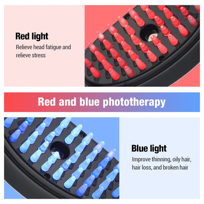 VibreSoins – Brosse Massante Électrique Anti-Chute de Cheveux avec LED et Atomisation - Rynova