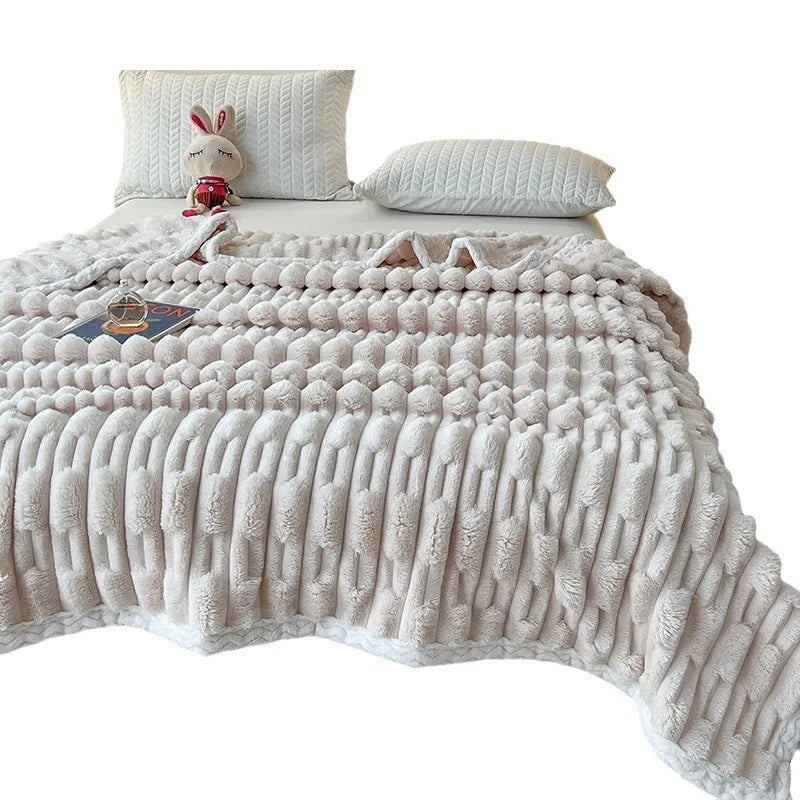 NordicLuxe - Couverture en Fourrure Imitation pour Lit et Salon - Rynova