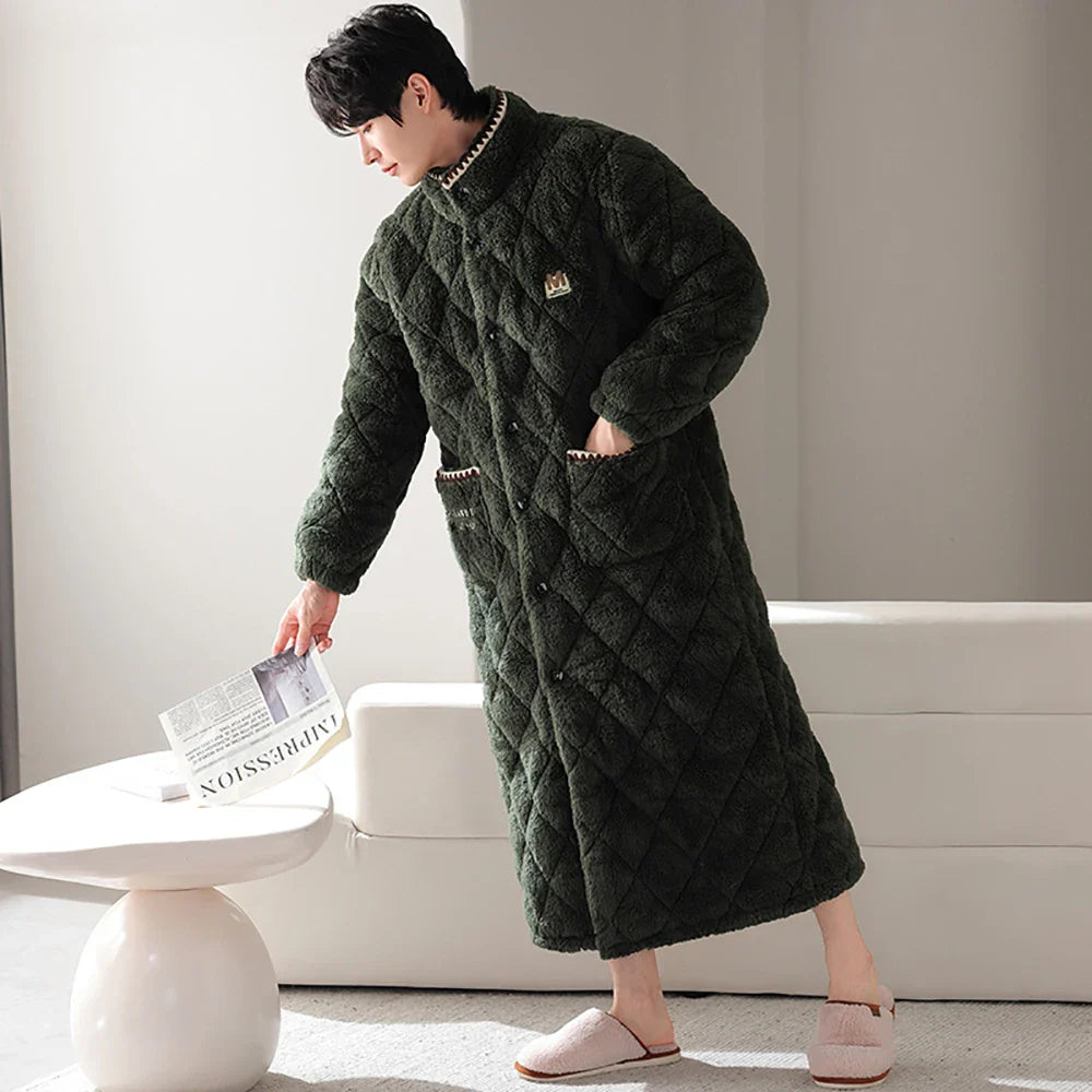 ChaleurDouce – Peignoir à Capuche 3 Couches pour Homme - Rynova