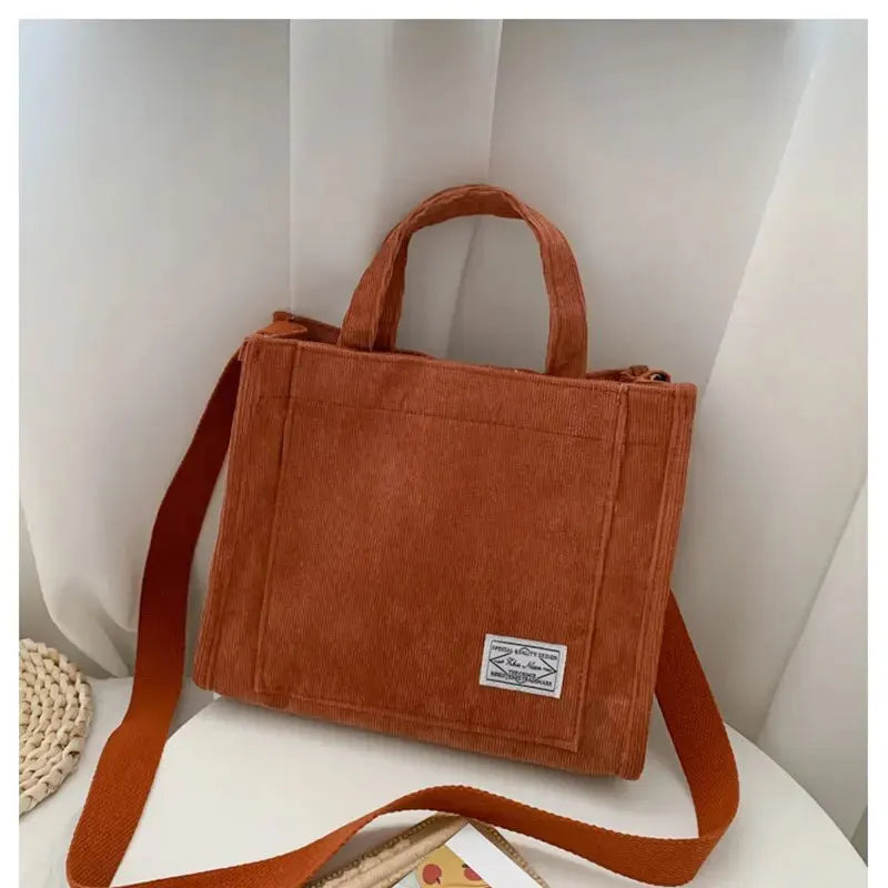 VeloutéTendance – Sac Fourre-Tout Femme en Velours Côtelé Compact et Élégant - Rynova