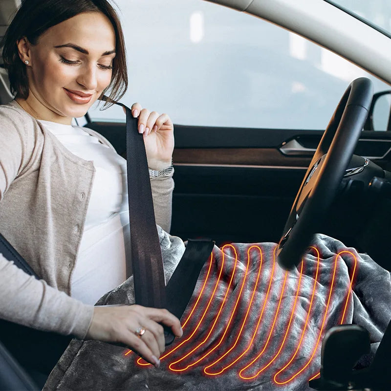 ChauffRider – Plaid Chauffant pour Voiture avec Minuterie et 9 Niveaux de Chaleur - Rynova