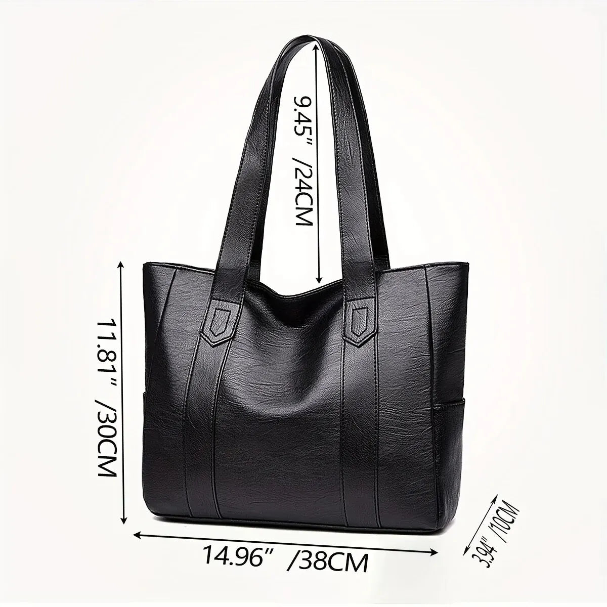 Sac à Main Élégance – Grand Tote Rétro en Similicuir Vegan pour Femmes, Sac Bandoulière Vintage pour le Quotidien - Rynova