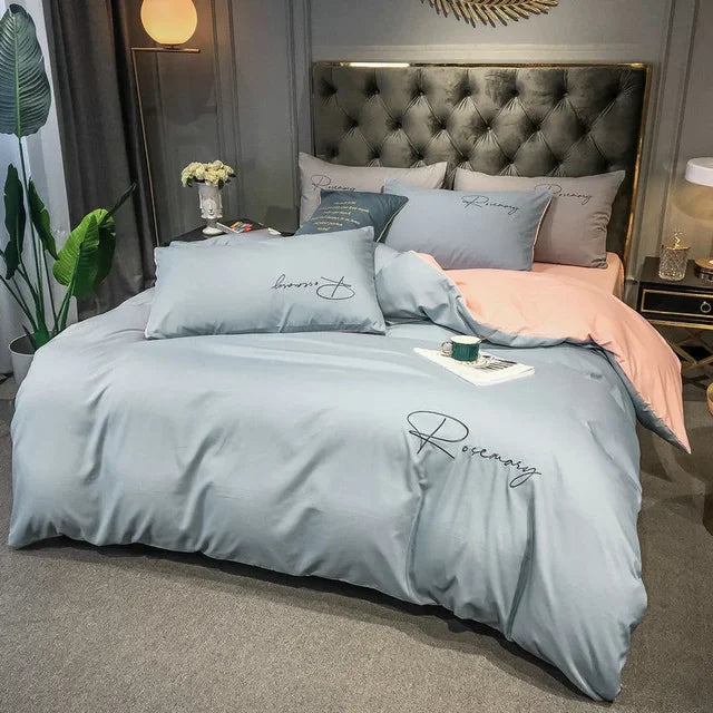 EmbroiLuxe - Housse de Couette Élégante en Tissu Premium - Rynova