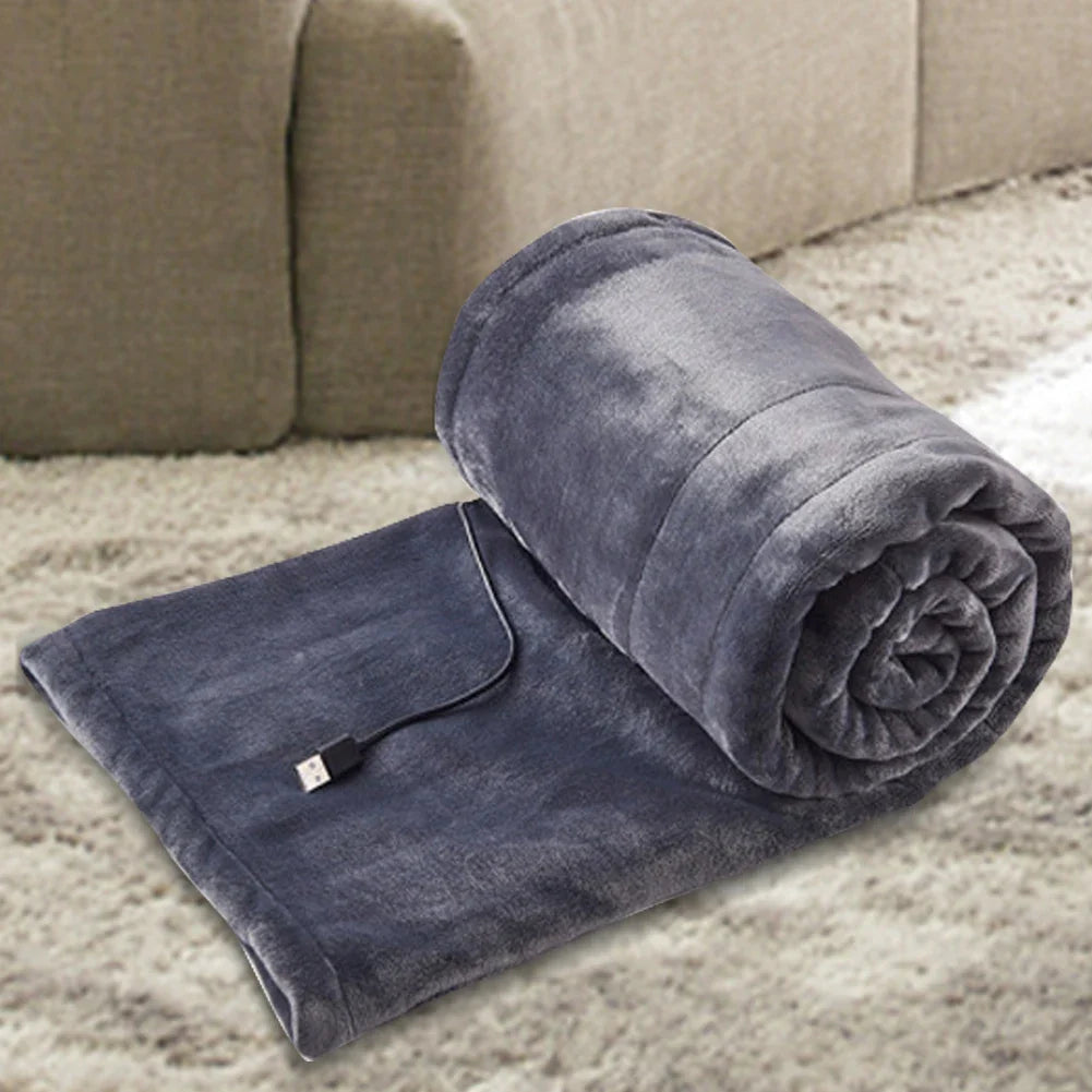 ChaudSoft - Couverture Électrique USB 99x79 cm avec 3 Niveaux de Chauffage - Rynova