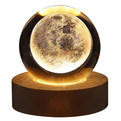 GALAXIE Éblouissante - Lampe à Crystal 3D avec Projections Planétaires - Éclairage USB Ambiance Cozy - Rynova
