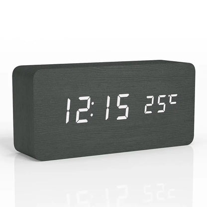 Horloge BoisÉco – Réveil Numérique en Bois avec Affichage LED - Rynova