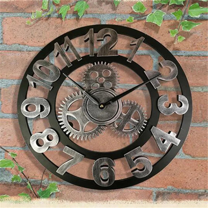 ÉpoqueBois – Horloge Murale Rétro en Bois au Style Européen - Rynova