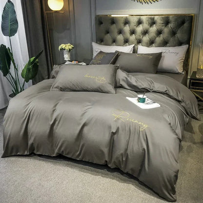 EmbroiLuxe - Housse de Couette Élégante en Tissu Premium - Rynova