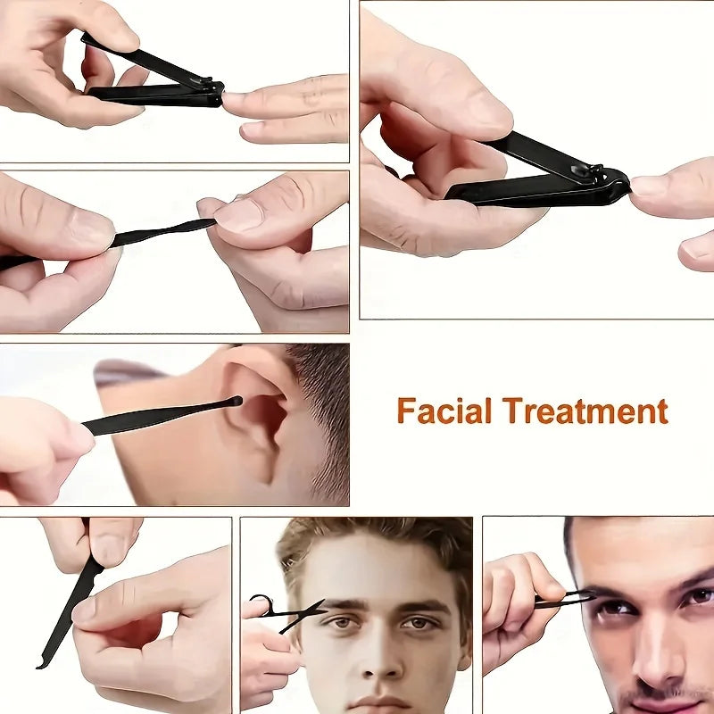 KitManucurePro - Trousse de Coupe-Ongles Professionnelle 7-24pcs Ultra-Affûtée pour Hommes et Femmes - Soins Solides de Pédicure - Rynova