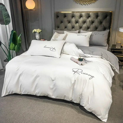 EmbroiLuxe - Housse de Couette Élégante en Tissu Premium - Rynova