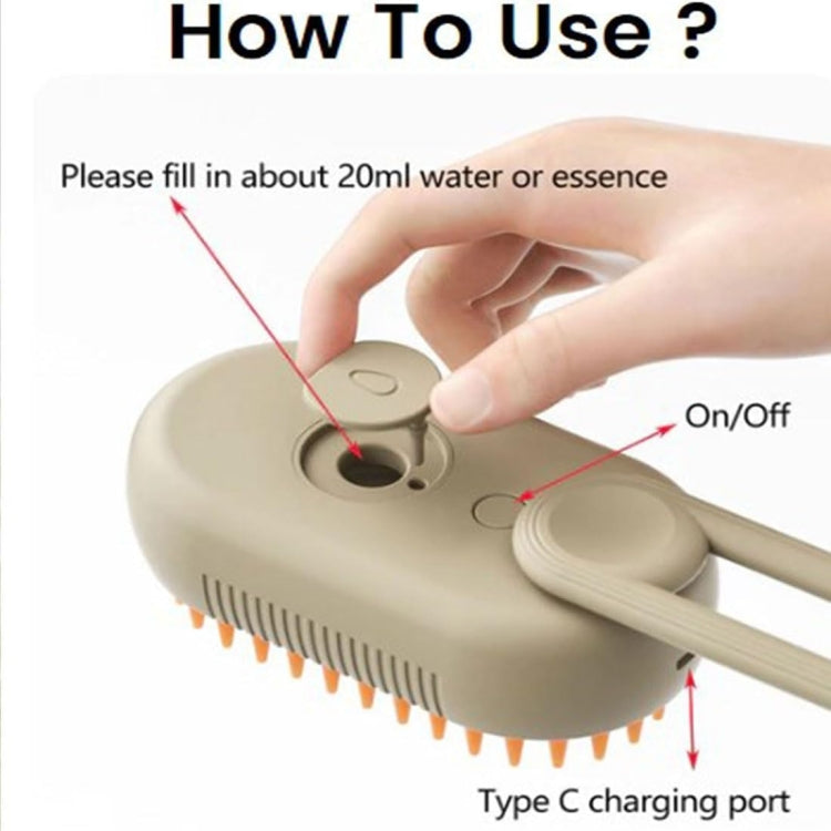 Brosse Électrique Rechargeable pour Animaux - Peigne à Vapeur pour Chats et Chiens | Brosse de Toilettage Nettoyante - Rynova