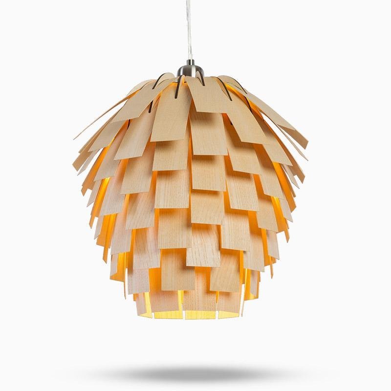 CharmesArtichaut – Lampe suspendue rustique en bois - Rynova