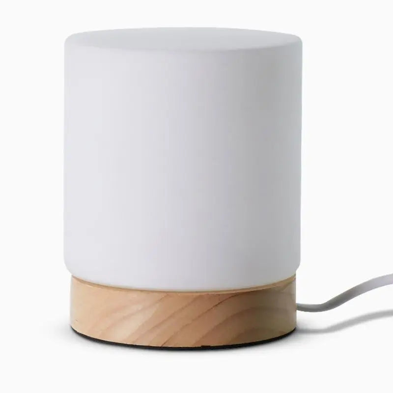 LumiGlow - Mini Lampe de Table en Verre Cylindrique avec Éclairage Activé par Touche à 360 Degrés - Rynova