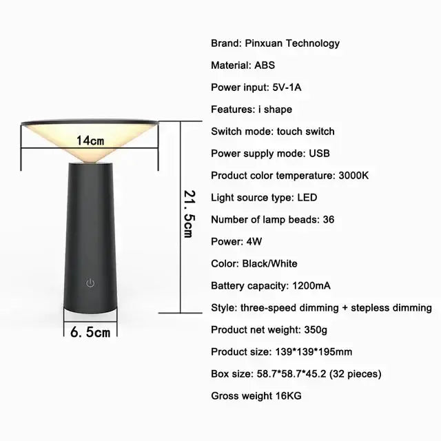 LumièreLibérée - Lampe de Table Sans Fil - Rynova