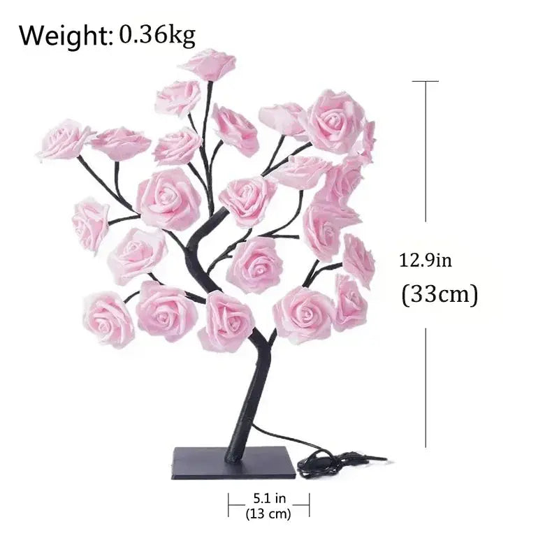 FleurLumière - Lampe de Table Éclairante en Forme de Rose - Rynova
