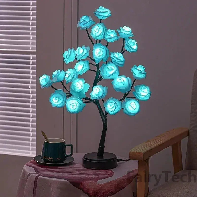 FleurLumière - Lampe de Table Éclairante en Forme de Rose - Rynova