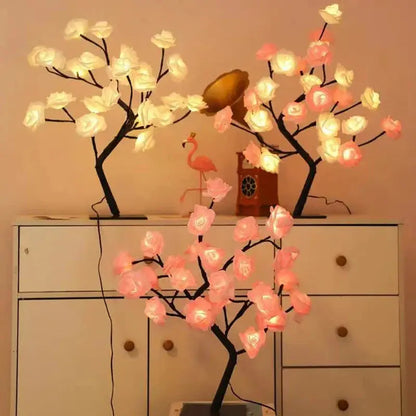FleurLumière - Lampe de Table Éclairante en Forme de Rose - Rynova