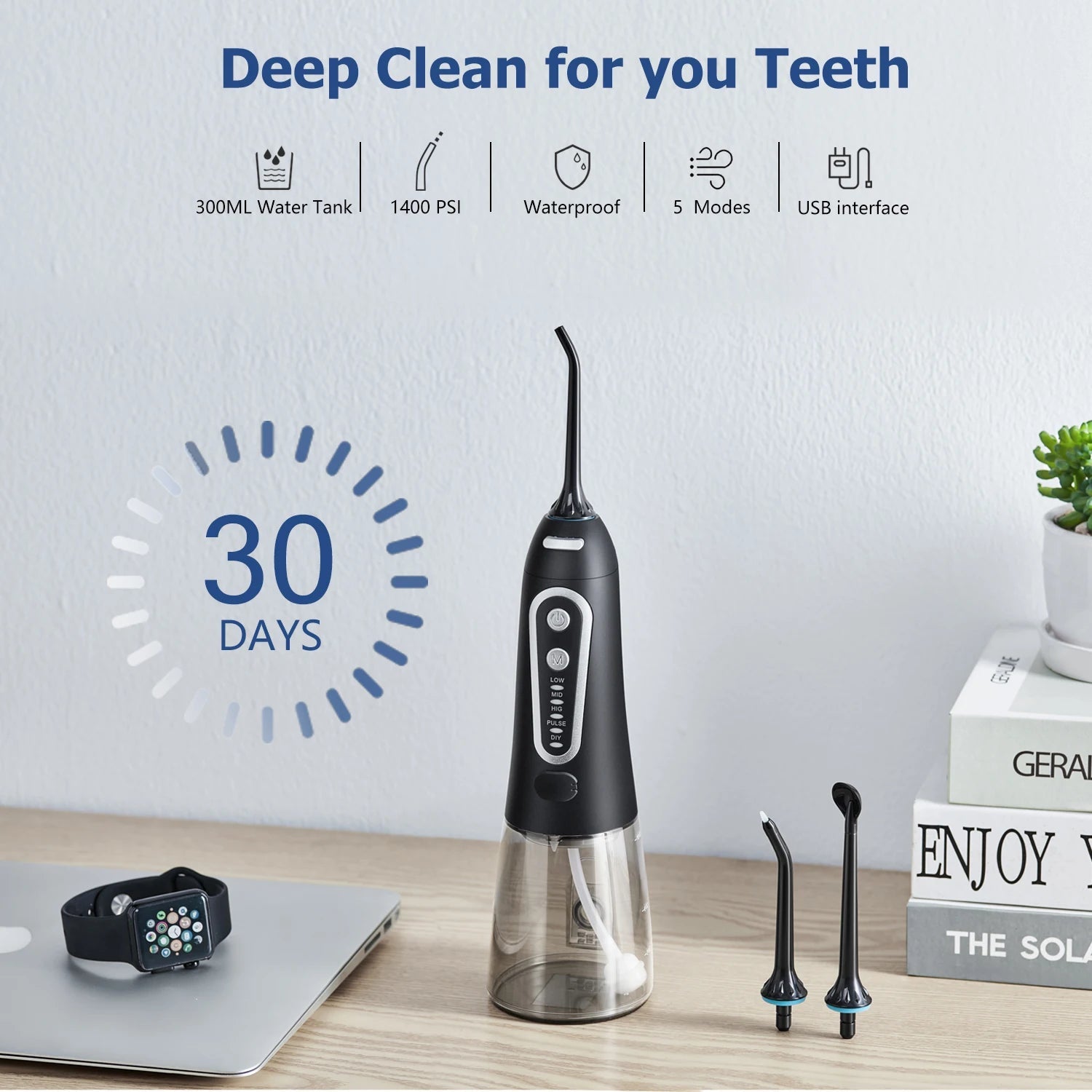 AquaSourire - Irrigateur Oral Rechargeable par USB - Rynova