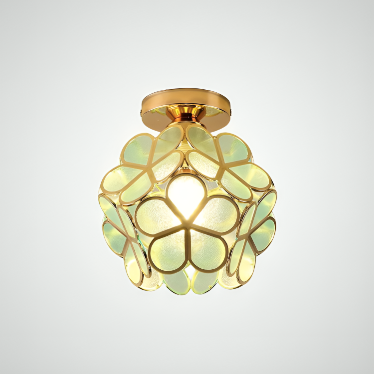 ÉclatRétro – Plafonnier Vintage en Verre Coloré avec Motif Floral - Rynova