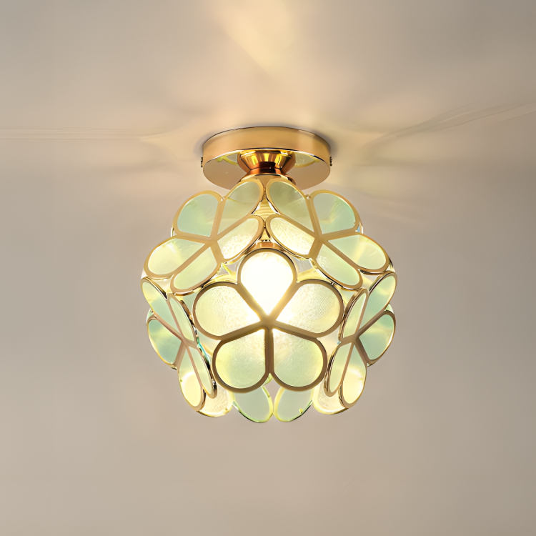 ÉclatRétro – Plafonnier Vintage en Verre Coloré avec Motif Floral - Rynova