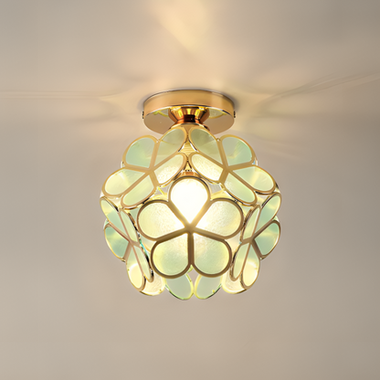 FloralLuxe – Plafonnier en verre coloré motifs floraux - Rynova