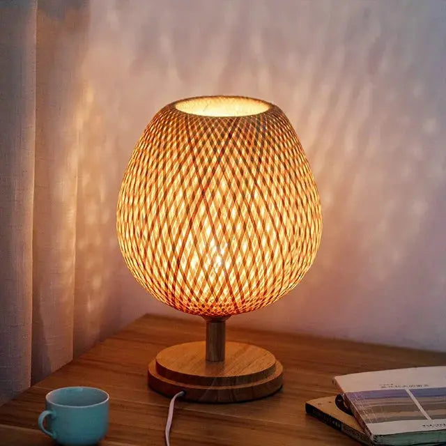 Bambou Vintage – Lampe de Table Écologique en Bambou Naturel - Rynova
