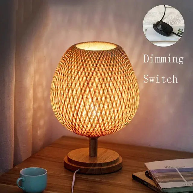 Bambou Vintage – Lampe de Table Écologique en Bambou Naturel - Rynova