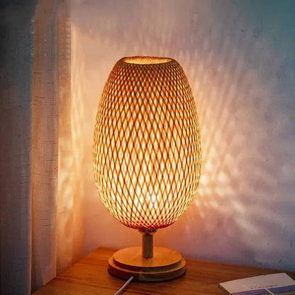 Bambou Vintage – Lampe de Table Écologique en Bambou Naturel - Rynova