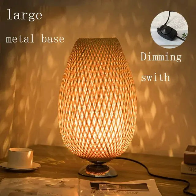 Bambou Vintage – Lampe de Table Écologique en Bambou Naturel - Rynova