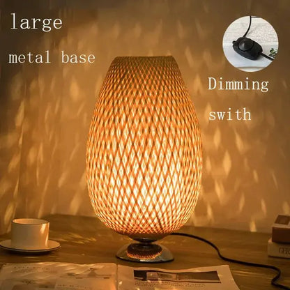 Bambou Vintage – Lampe de Table Écologique en Bambou Naturel - Rynova