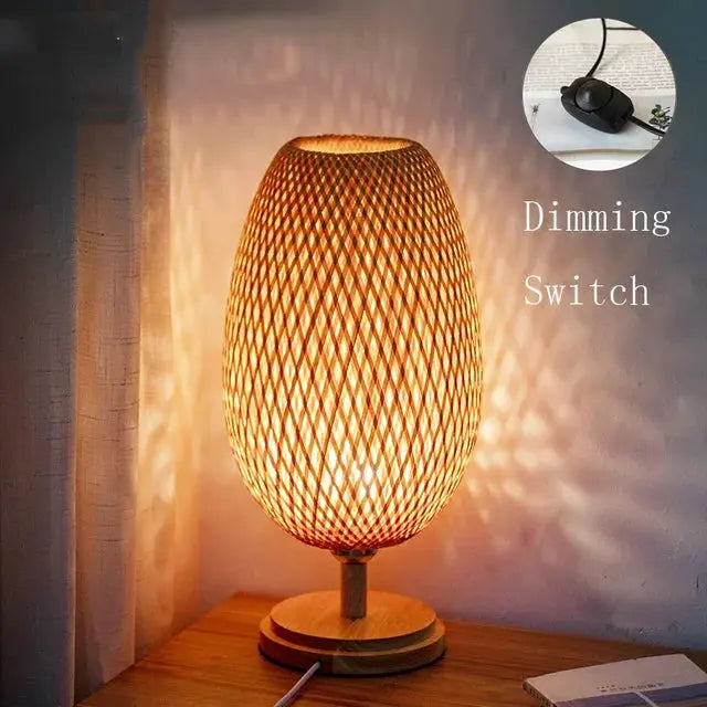 Bambou Vintage – Lampe de Table Écologique en Bambou Naturel - Rynova