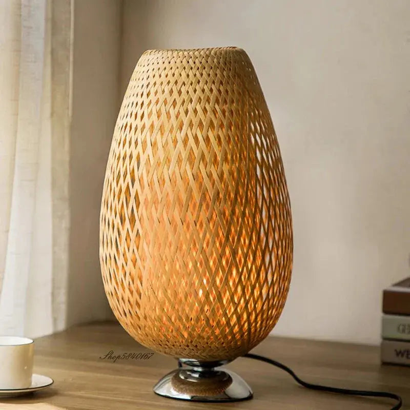 Bambou Vintage – Lampe de Table Écologique en Bambou Naturel - Rynova