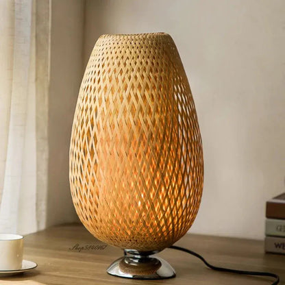Bambou Vintage – Lampe de Table Écologique en Bambou Naturel - Rynova